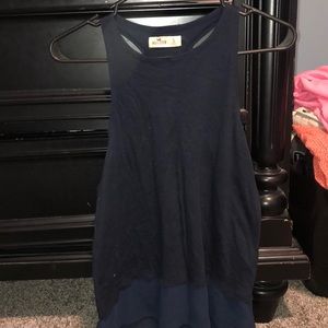 Navy sheer/cotton tank